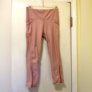 RBX Cropped Yoga Leggings Blush Pink w/ pockets Size Small